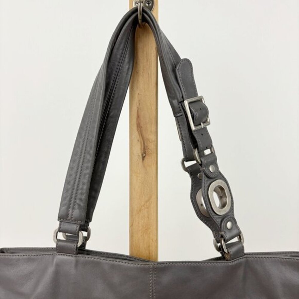 HOBO international Gray Leather Tote Shoulder Bag - Picture 6 of 14